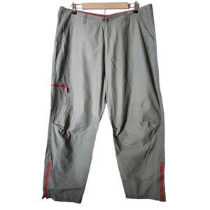 XHILARATION Y2K Green Red Nylon Cotton Blend Cargo Tech Wide Leg Pants SZ 20W